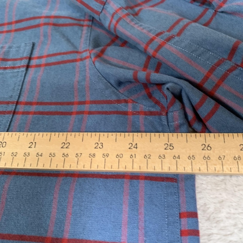 Patagonia Kiragg Shirt Mens XL Blue Organic‎ Cotton Plaid Long Sleeve Button Up - Picture 7 of 11